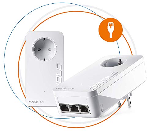 Devolo – Netzwerkadapter Magic 2 LAN Triple, Starter-Set, Ethernet, Powerline, 2400 MBit/s, weiß