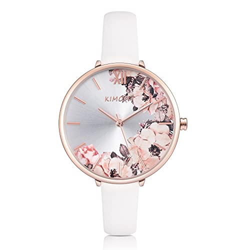 KIMOMT Damenuhren Lederband Luxus Quarzuhren wasserdichte Mode Kreative Armbanduhr für Damen Mädchen Damen