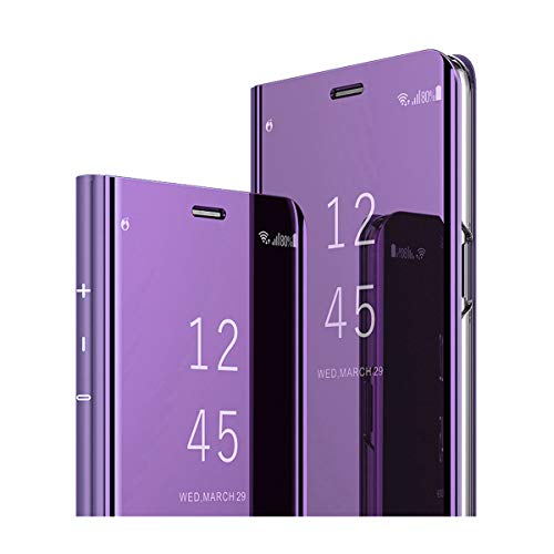 Clear View Standing Cover für das Samsung Galaxy S7, kompatibel mit Galaxy S7, Spiegel Handyhülle Schutzhülle Flip Cover Schutz Tasche mit Standfunktion 360 Grad hülle für Galaxy S7 (1)