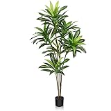 CROSOFMI künstlicher Drachenbaum 180cm künstliche Tropische Plastik Pflanze perfekte künstliche Pflanzen im Topf,Fake Plant deko für Wohnzimmer Balkon Schlafzimmer Büro Perfektes Einweihungsgeschenk