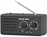 Tendak Tragbares Radio Batteriebetrieben FM/AM/UKW, Transistorradio unterstützt USB-Stromversorgung/Batteriebetrieben Radio, Kopfhöreranschluss, 5W Großem Lautsprecher, Extra Lange Antenne
