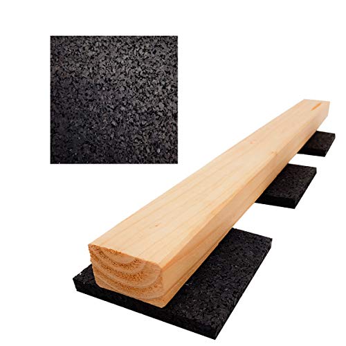 My Plast Terrassen-Pads – wasserbeständige Gummimatten für Terrassen-Holz, belastbare Bautenschutzmatte, 90 x 90 x 10 mm, 100 Stück