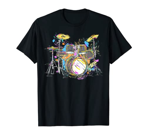Abstrakte Kunst Schlagzeug Musiker Musikband Thron Schlinge T-Shirt