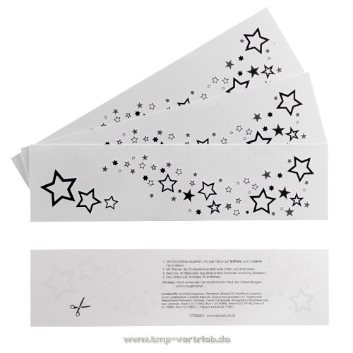 2 x Sterne Tattoo Bogen - Rihanna einma temporary Tattoo Sterne - fallende Sterne (2)