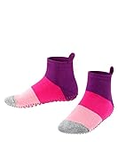 FALKE Unisex Kinder Colour Block Haussocken Baumwolle Rosa viele weitere Farben Socken mit Muster atmungsaktiver Noppendruck rutschfest Streifen auf der Sohle kurz 1 Paar, 23-26, lila (Crocus 6962)