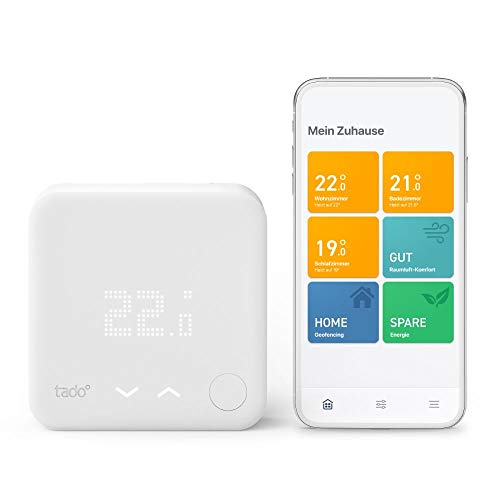tado° Smartes Thermostat (Verkabelt) Starter Kit V3+ – Intelligente Heizungssteuerung, Einfache DIY Installation, auch für wassergeführte Fußbodenheizung, kompatibel mit Alexa, Siri & Google Assistant