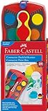 Faber-Castell 125031 - Farbkasten CONNECTOR mit 24 Farben, inklusive Deckweiß, Pinselfach und Namensfeld, rot, 1 Stück
