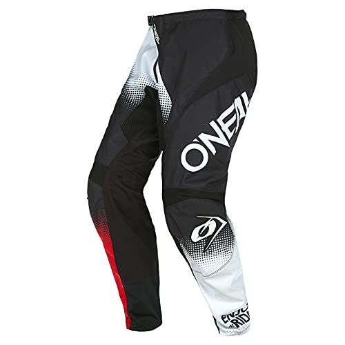 O'NEAL | Motocross-Hose | Enduro MX | Maximale Bewegungsfreiheit, Leichtes, Atmungsaktives und langlebiges Design | Pants Element Racewear V.22 | Erwachsene | Schwarz Weiß Rot | Größe 36/52