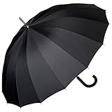VON LILIENFELD Regenschirm XL Durchmesser: 103 cm Auf-Automatik Damen Herren Gross Stockschirm Stabil Devon Schwarz