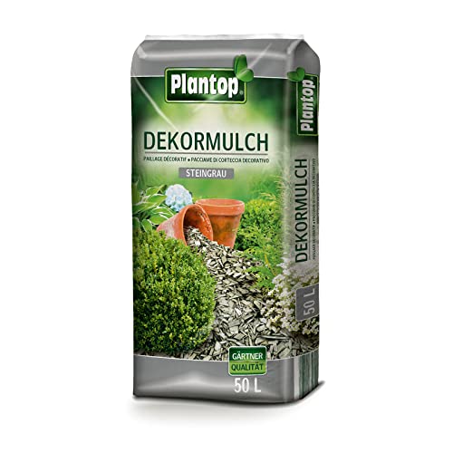 Plantop Rindenmulch Dekor 50 Liter Steingrau Deko-Mulch Dekormulch grau