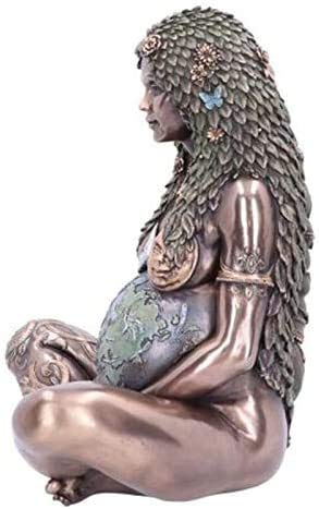 Millennial Gaia Statue Gaia Figur Mutter Erde Gaia Art Statue Figur Mutter Erde Göttin Statue Ostern Dekoration Geschenk Garten Ornament Outdoor Decor (Silber)