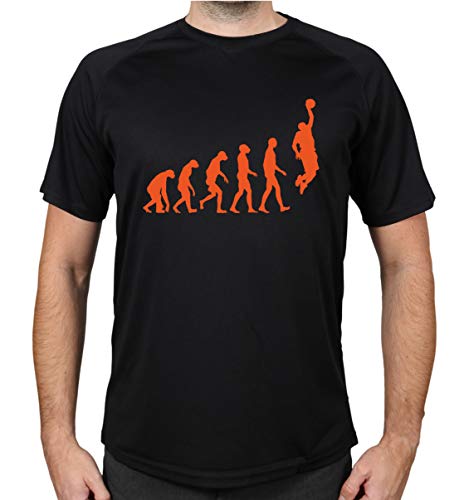 buXsbaum® Sport Performance T-Shirt The Evolution of Basketball | L, Schwarz