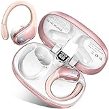Bluetooth Kopfhörer Sport, 75H Kopfhörer Kabellos Bluetooth 5.3 HiFi Stereo mit CVC8.0 Mic, In Ear Kopfhörer Noise Cancelling Earbuds, Tiefer Bass, LED-Anzeige, IP7 wasserdichte Ohrhörer(Rose Gold)