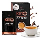 Tulipans Keto-Kaffee ohne Zucker-Zusatz | Keto-Coffee aus 100 % Arabica Bohnen, Butterpulver & MCT Pulver | Perfekt für Bulletproof Coffee & ketogene Ernährung | 5 x 20 g Portionsbeutel