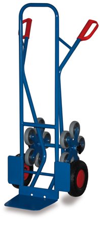 Stahlrohr Treppenkarre mit 2 fünfarmigen Radstern 200 kg, Luftbereiftbereift, 'MADE by VARIOFIT', Stapelkarre, Transportkarre