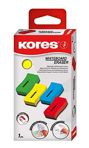 Kores Magnetischer White Board Schwamm, verschiedene Farben, trocken abwischbar, 110 x 55 x 20 mm, 20861