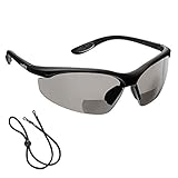 voltX ‘Constructor’ BIFOKALE Schutzbrille mit Lesehilfe (RAUCHGRAUE +2.0 Dioptrie) CE EN166F Zertifiziert/Sportbrille für Radler enthält Sicherheitsband – Bifocal Safety Glasses
