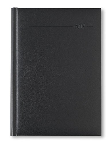 Buchkalender Balacron schwarz 2017 - Bürokalender A5 / Cheftimer A5 - 1 Tag 1 Seite - 320 Seiten