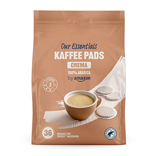 by Amazon Kaffeepads Crema 100% Arabica, Geeignet für Senseo Maschinen, 36 Pads