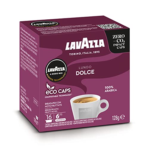 Lavazza A Modo Mio, Lungo Dolce, Kaffee, Kaffeekapseln, 16 Kapseln, Eco Caps