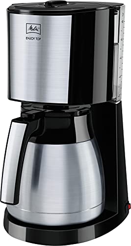 Melitta 1017-08 Enjoy Toptherm Filter-Kaffeemaschine, Edelstahl, schwarz, 12 Tassen