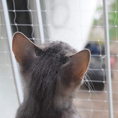 Katzenschutznetz für Balkon & Fenster, transparentes Schutznetz für Katzen, Haustier, Sicherheitszaun, verschiedene Größen erhältlich, inkl. Befestigungsset