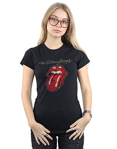 Rolling Stones Damen Plastered Tongue T-Shirt X-Large Schwarz