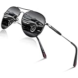 DADA-PRO Sonnenbrille Herren Pilotenbrille Damen Polarisiert Retro Fahren Fahrerbrille UV400 Schutz für Autofahren Reisen Golf Party und Freizeit (Schwarz)