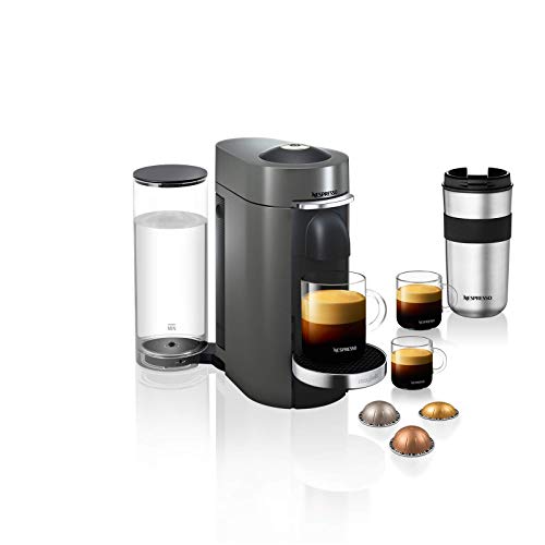MAGIMIX Vertuo Plus Titan Nespresso Kaffeemaschine geeignet für alle Arten von Kaffee - 3 Größen Kapseln & 5 Größen Kaffee - Zentrifuge Technologie - Optimale Extraktion von Aromen und Geschmack