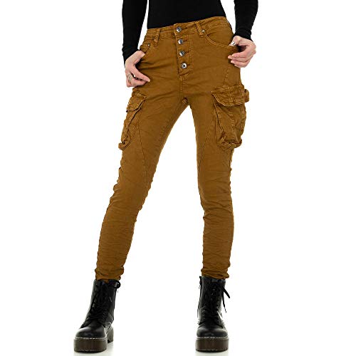 Ital Design Damen Boyfriend Cargo Jeans Place du Jour Gr. 34 Khaki