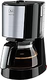 Melitta 1017-04 Enjoy Top Filter-Kaffeemaschine mit Glaskanne und patentierter Aromaselector, Automatische Endabschaltung, Edelstahl, 1.2 liters, schwarz, 12 Tassen