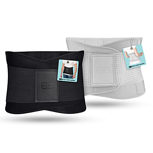 BACK BODYGUARD Rückengurt - innovative Lendenwirbelstütze - Rückenbandage entlastet Rücken - Nierengurt zur Rückenstütze - 3 Größen (XL, schwarz)