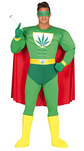 Guirca 88276.0 Erwachsenenkostüm Superheld Marijuana, Herren, bunt, Talla 52-54