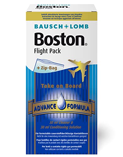 Bausch und Lomb Boston Advance Flight Pack, Reise-Set mit Kontaktlinsenreiniger 30 ml und Aufbewahrungslösung 30 ml für harte Kontaktlinsen