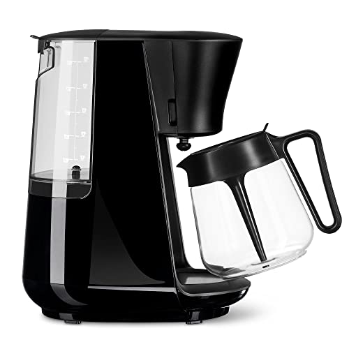 Tchibo Filterkaffeemaschine „Let‘s Brew“, für bis zu 10 Tassen Filterkaffee, 1,25L Aroma-Glaskaraffe, Edelstahl-Warmhalteplatte, Tropf-Stopp, Abschaltautomatik, Schwarz