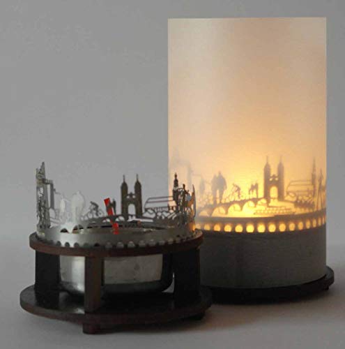 Heidelberg-Skyline Windlicht Schattenspiel Premium Geschenk-Box Souvenir, inkl. Kerzenhalter, Kerze, Projektionsschirm und Teelicht
