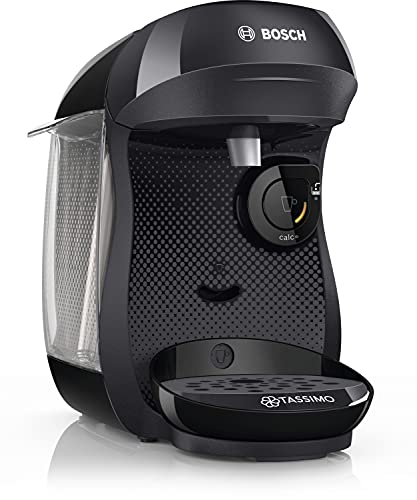 Bosch Tassimo Happy Kapselmaschine TAS1002N Kaffeemaschine by Bosch, über 70 Getränke, vollautomatisch, geeignet für alle Tassen, platzsparend, 1400 W, schwarz/anthrazit