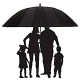 HFM 200cm Golf Regenschirm Winddicht Regenfest Doppel Übergroßer Regenschirm Großer Regenschirm Extra großer gerader Regenschirm,Rot