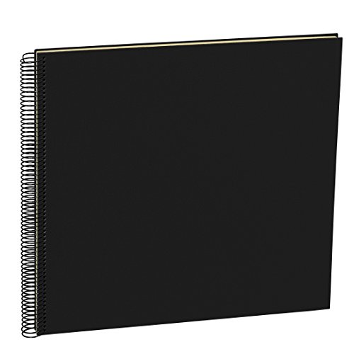Semikolon (352933) Spiral Album Large black (schwarz) - Spiral-Fotoalbum mit 50 Seiten u. Efalin-Einband -Fotobuch mit cremeweißem Fotokarton