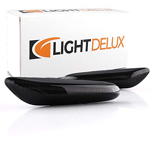 LIGHTDELUX Ersatz für LED Blinker Seitenblinker Blinkleuchte Dynamisch Laufblinker mit E-Prüfzeichen Black Vision
