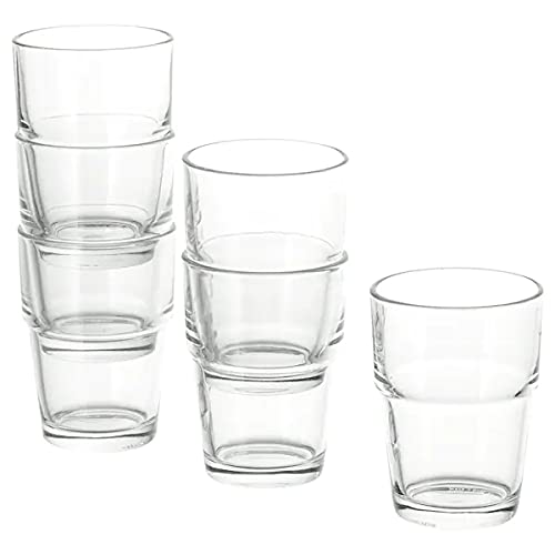 Ikea REKO, Klarglas-6-er Set-Stapelbar-170 ml-9 cm hoch-Spülmaschinenfest, Glas, Transparant, 6 Stück (1er Pack), 6
