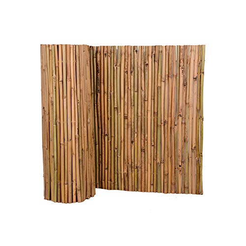 UNUS Sichtschutz aus Bambus 80x500cm, Bambusmatte Sichtschutzmatte Windschutz Zaun für Garten Balkon Terrasse