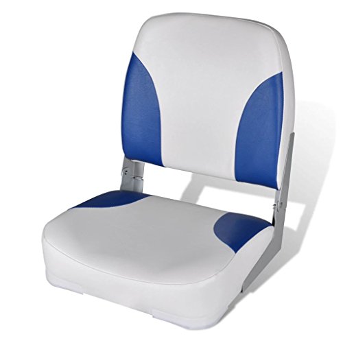 yorten Bootssitz Steuerstuhl Anglerstuhl Klappstuhl UV-beständig für Fischen Sonnenbad 41 x 36 x 48 cm (L x B x H) Blau und weiß