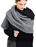 MOWEN Kaschmir Schal Frauen übergroße Pashmina Große Warme Schals Wraps 2-Ton Solid Color für Herbst Winter 70X200cm