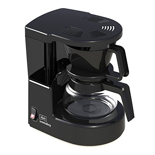 Melitta Aromaboy 1015-02, Kleine Filterkaffeemaschine mit Glaskanne, Schwarz Filter-Kaffeemaschine, Kunststoff