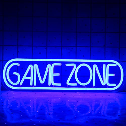 Game Zone Leuchtreklamen Gamer LED Neonlicht Gaming Zone Leuchtreklame für Spielzimmerdekoration, Spielbereich, Männerhöhle, Kneipe, Geschenk für Teenager, Freunde, Jungen (Blau)