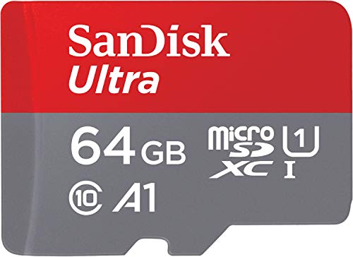 SanDisk Ultra 64 GB microSDXC Speicherkarte + SD-Adapter mit A1 App-Leistung bis zu 120 MB/s, Klasse 10, U1