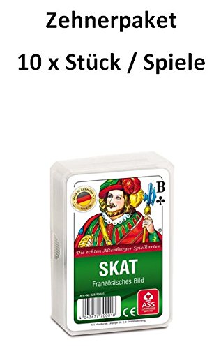 Zehnerpaket/ 10 Stück / 10x ASS Altenburger - Skat - Französisches Bild - Französisches Blatt - Kartenspiel/ Kartenspiele