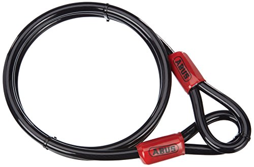 ABUS Schlaufenkabel Cobra 12 - Stahlseil mit Kunststoff ummantelt - Sicherung für Fahrrad- und Motorrad-Zubehör - 1,8 Meter lang, 12 mm stark, Schwarz