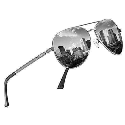 DUCO Coole Fliegerbrille Sonnenbrille Klassische Unisex Pilotenbrille UV400 Filterkategorie 3 CE 3025K (Gestell: Gunmetal, Gläser: Grau)